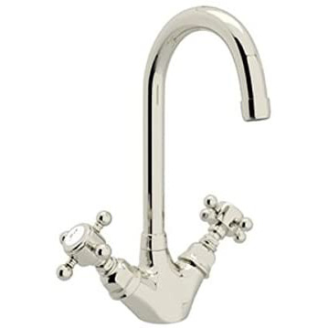 Country Single Hole Kitchen/Bar Faucet in Polished Nickel w/5 Spoke Handles
