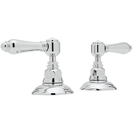 Country Bath Deck Mounted Sidevalves In Polished Nickel