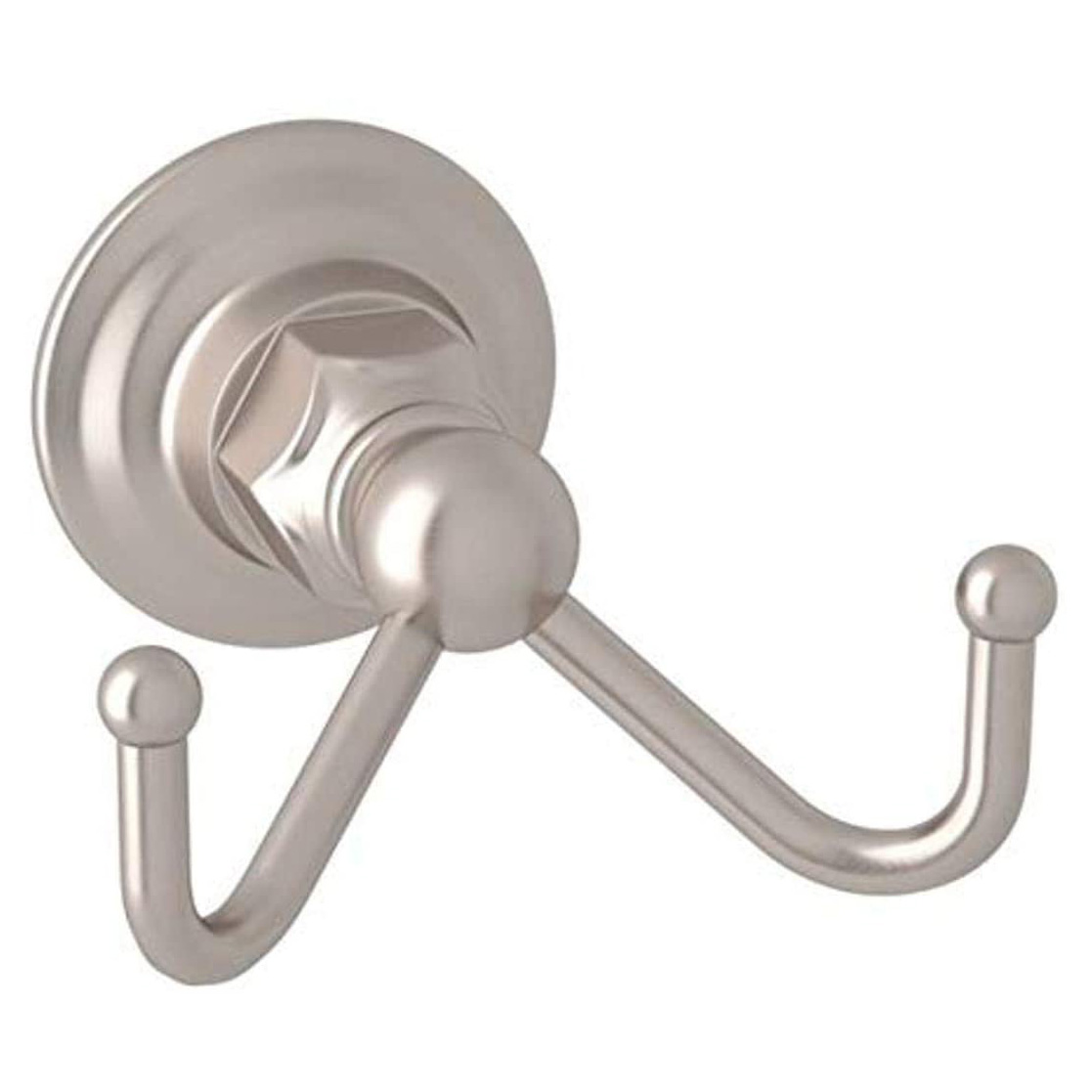 Country Bath Double Robe Hook in Satin Nickel