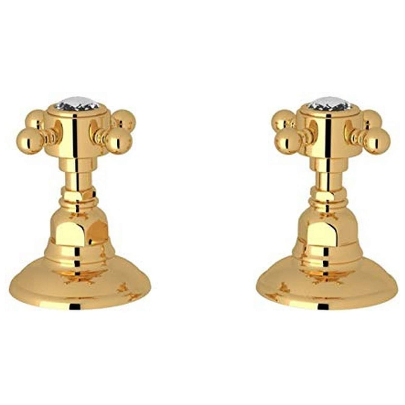 Country Bath Deck Mounted Sidevalves In Italian Brass