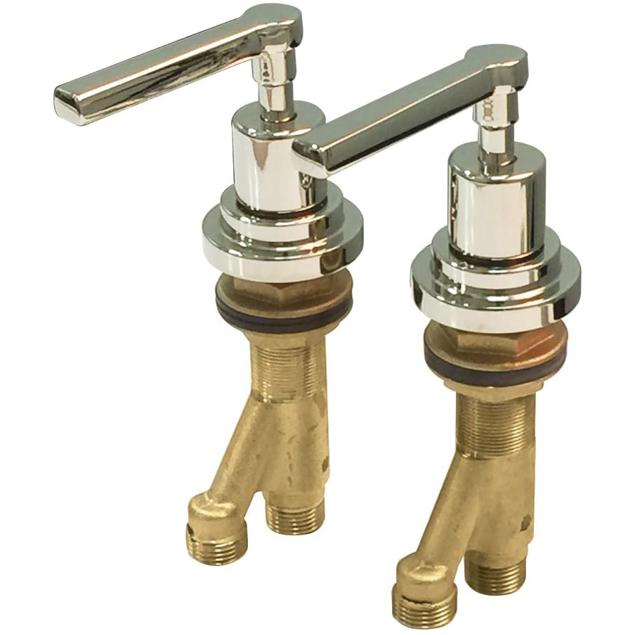 Lombardia Deck Mounted Sidevalves Hot And Cold In Polished Nickel