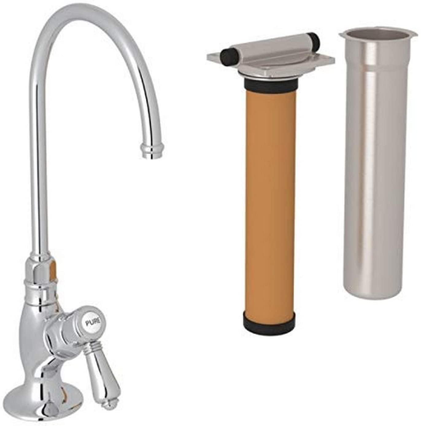 Perrin & Rowe Filtration Faucet & Filter in Polished Chrome w/Lever Handle