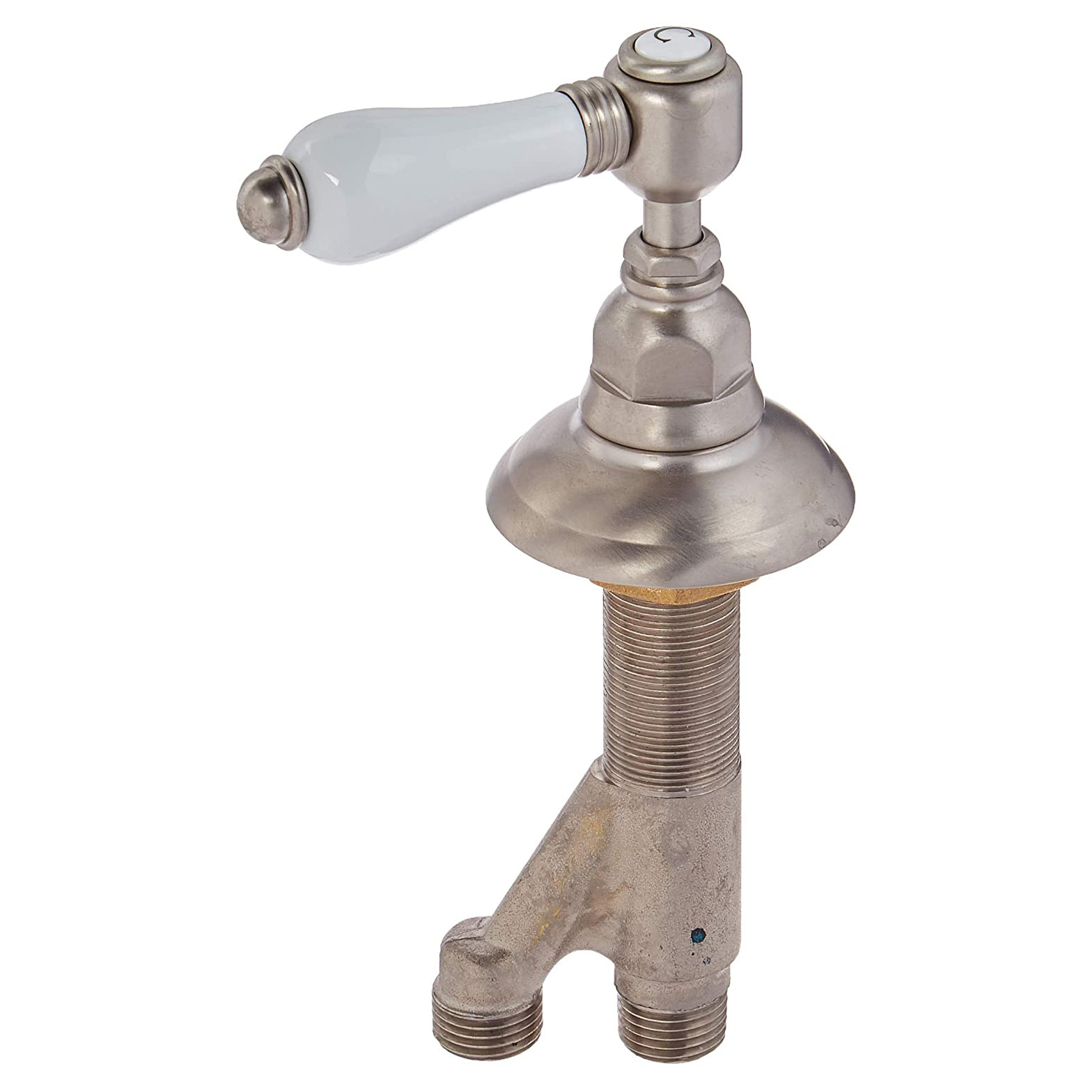 Country Bath Deck Mounted Side Valve-Cold In Satin Nickel