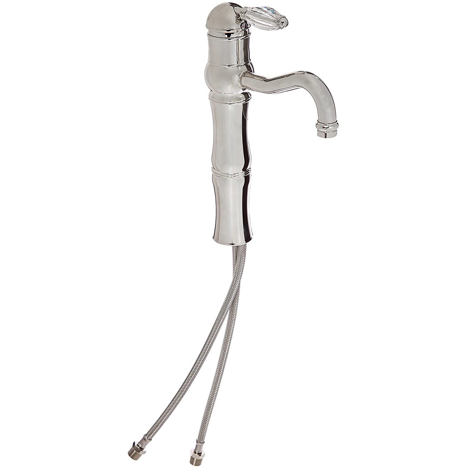 Acqui Single Hole Lav Faucet w/Crystal Lever in Polished Nickel
