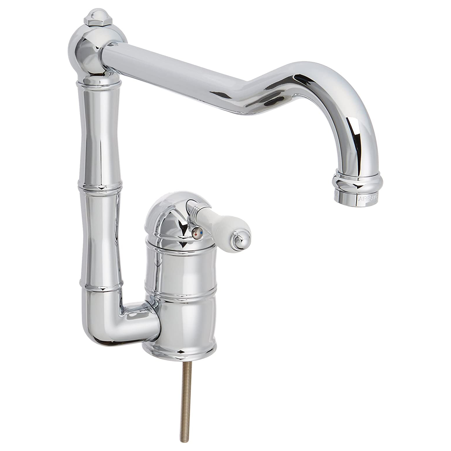 Italian Country Kitchen Faucet in Chrome w/Porcelain Lever & Spray