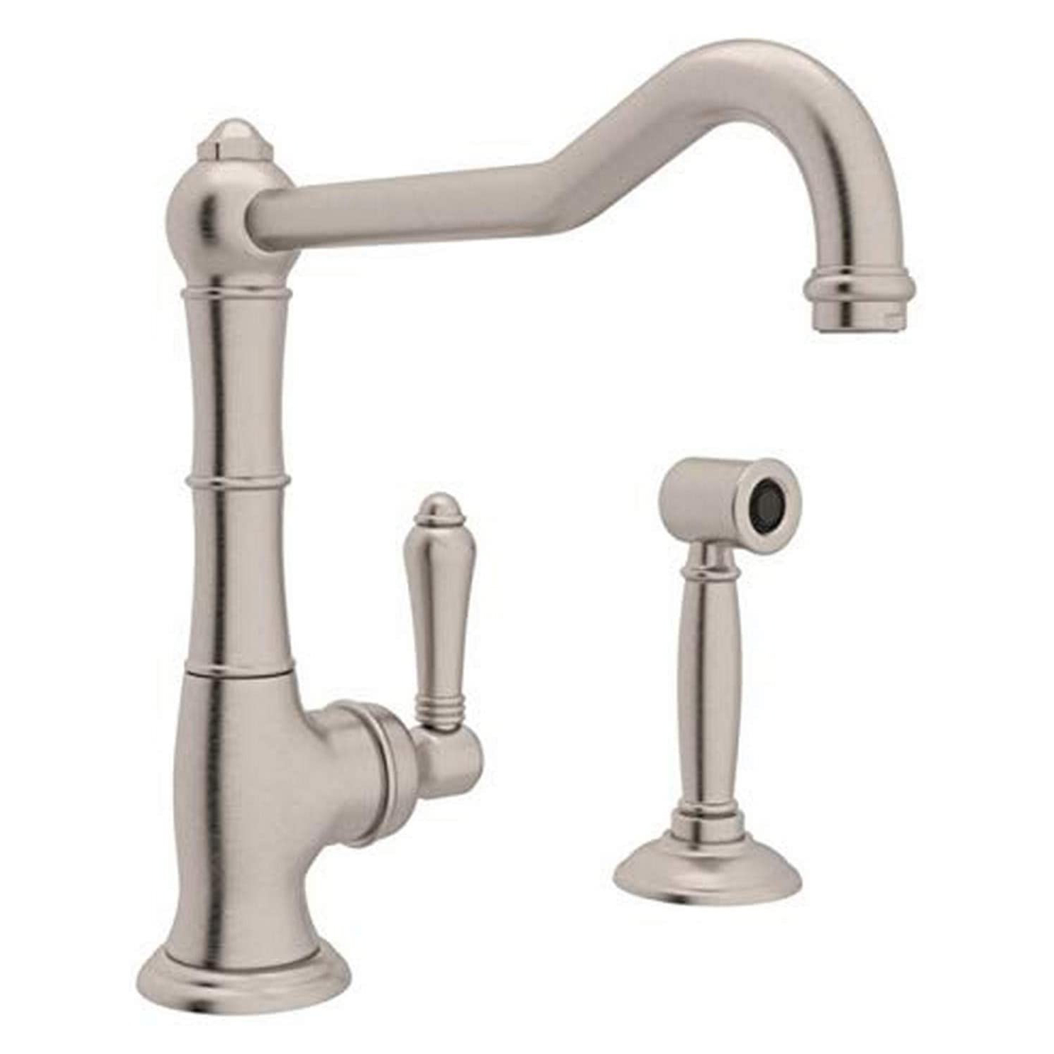 Cinquanta Kitchen Faucet w/Sidespray in Satin Nickel w/Metal Levers