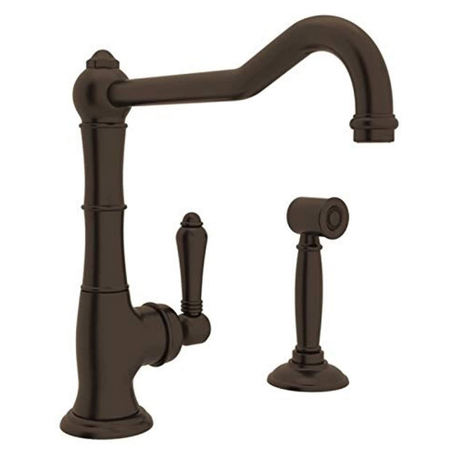 Cinquanta Kitchen Faucet w/Sidespray in Tuscan Brass w/Metal Levers