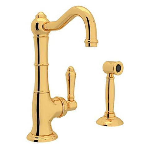 Cinquanta Kitchen Faucet w/Sidespray in Inca Brass w/Metal Levers