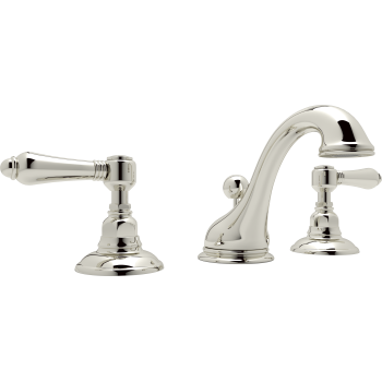 Country Widespread Lav Faucet w/Metal Levers in Polished Nickel