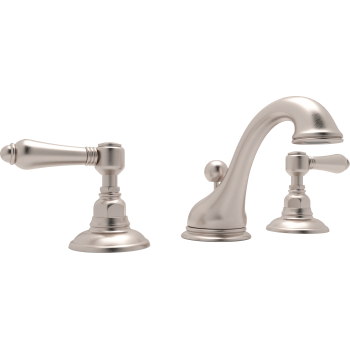 Country Widespread Lav Faucet w/Metal Levers in Satin Nickel