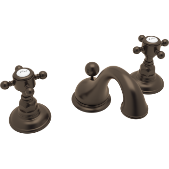 Country Widespread Lav Faucet w/Cross Handles in Tuscan Brass
