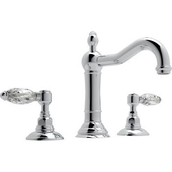Acqui Widespread Lav Faucet w/Crystal Levers in Polished Chrome