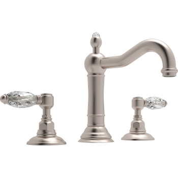 Acqui Widespread Lav Faucet w/Crystal Levers in Satin Nickel
