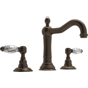Acqui Widespread Lav Faucet w/Crystal Levers in Tuscan Brass