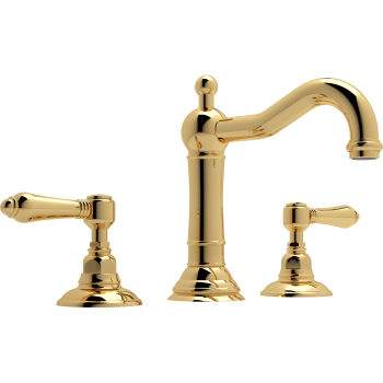 Acqui Widespread Lav Faucet w/Metal Levers in Inca Brass