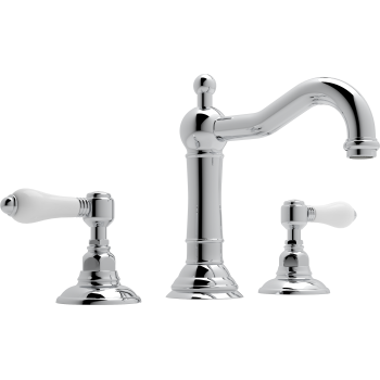 Acqui Widespread Lav Faucet in Polished Chrome w/Metal Lever