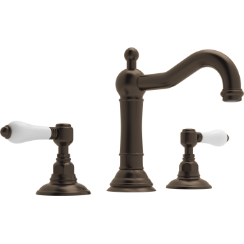 Acqui Widespread Lav Faucet w/Porcelain Levers in Tuscan Brass