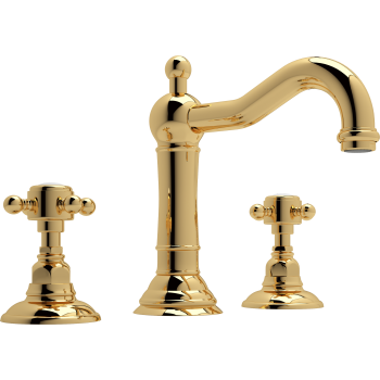 Acqui Widespread Lav Faucet w/Cross Handles in Inca Brass