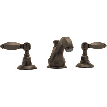 Hex Widespead Lav Faucet w/Hex Metal Levers in Tuscan Brass