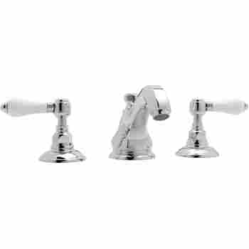 Hex Widespead Lav Faucet w/Hex Metal Levers in Polished Chrome