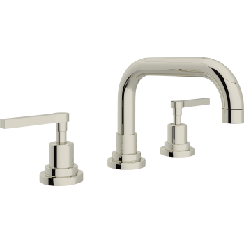Lombardia Widespread Lav Faucet w/Metal Levers in Polished Nickel
