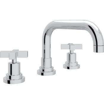 Lombardia Widespread Lav Faucet w/Cross Handles in Polished Chrome
