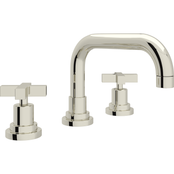 Lombardia Widespread Lav Faucet w/Cross Handles in Polished Nickel