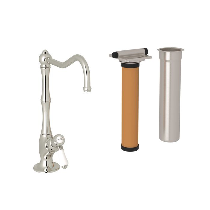 Acqui Cold Water Dispenser & Filter in Polished Nickel w/Porcelain Lever