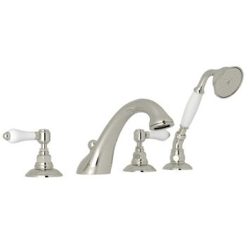 Viaggio Deck Mounted Tub Faucet Plus Hand Shower In Polished Nickel