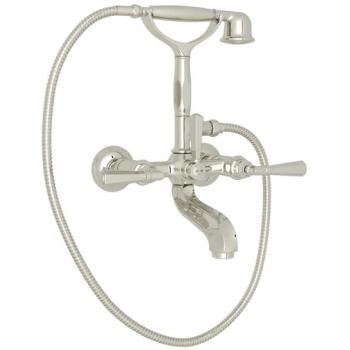 Palladian Wall Mounted Tub Faucet Plus Hand Shower In Polished Nickel