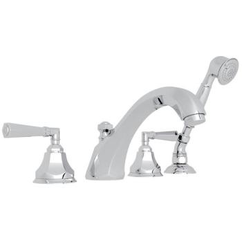 Palladian Deck Mounted Tub Faucet Plus Hand Shower In Polished Chrome
