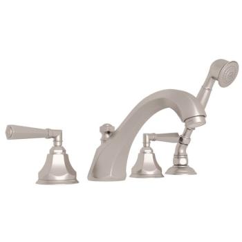 Palladian Deck Mounted Tub Faucet Plus Hand Shower In Satin Nickel