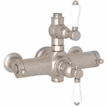 Italian Country Wall Mounted Thermostatic Valve In Satin Nickel