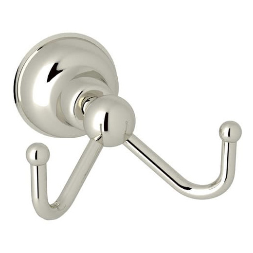 Cisal Double Robe Hook in Polished Nickel