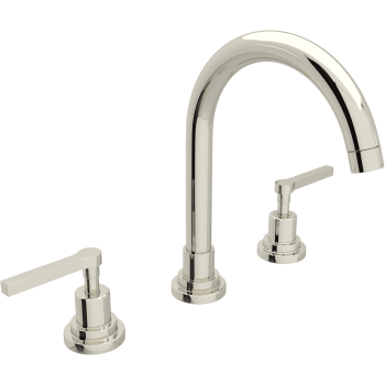 Lombardia Widespread Lav Faucet w/Metal Levers in Polished Nickel