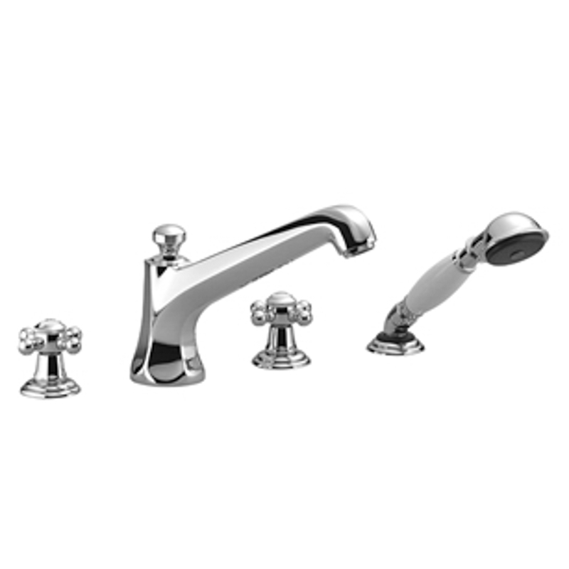 Madison Deck Mounted Tub Faucet Plus Hand Shower In Polished Chrome