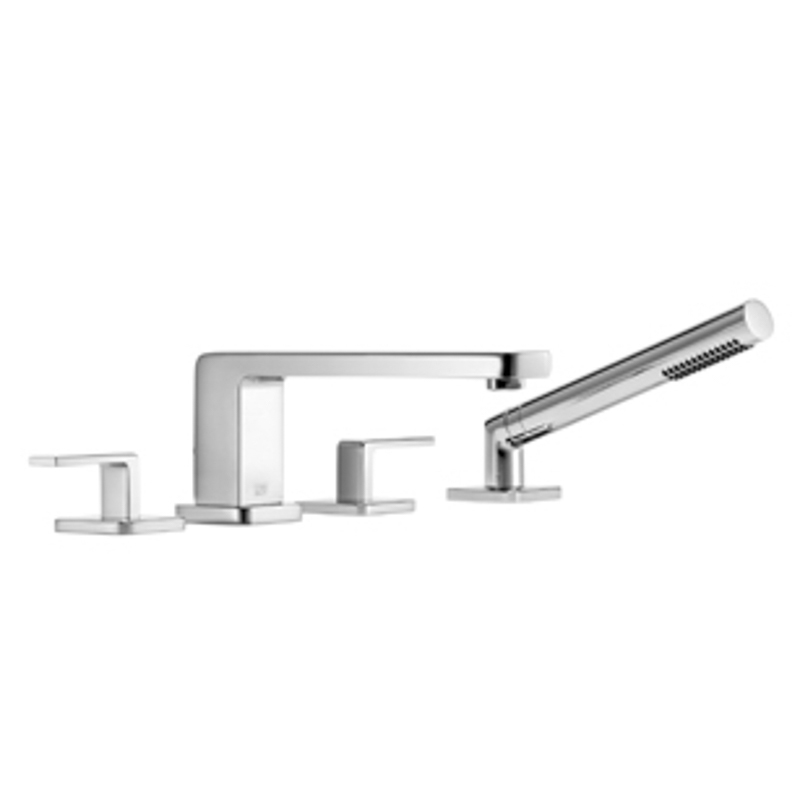 Lulu Deck Mounted Tub Faucet Plus Hand Shower In Polished Chrome