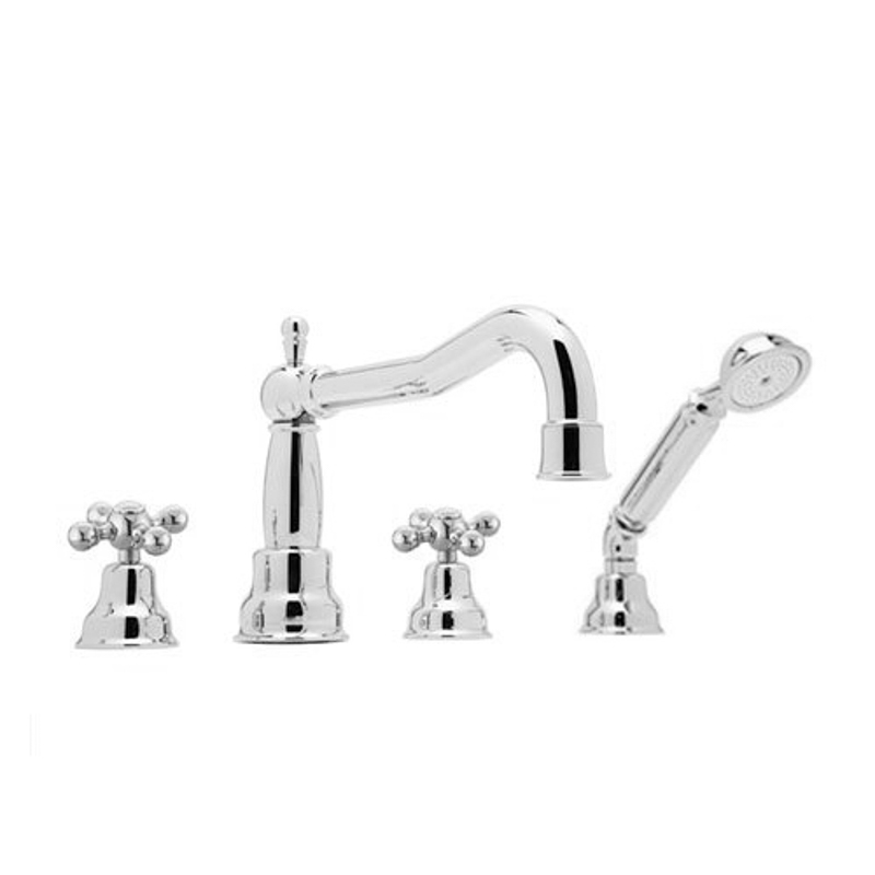 Arcana Deck Mounted Tub Faucet Plus Hand Shower In Polished Chrome
