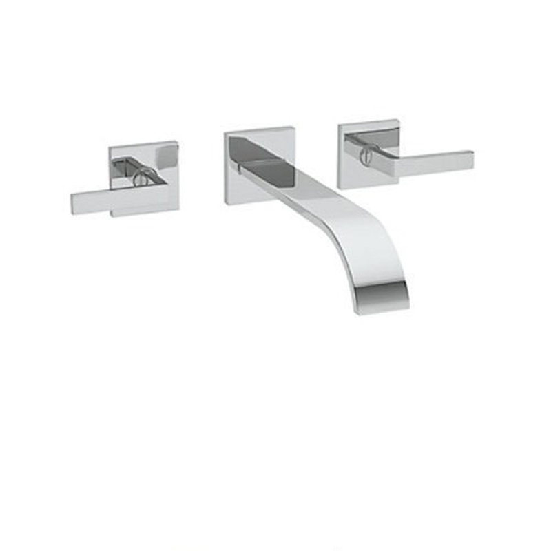 Wave Wall Mounted Tub Faucet Less Hand Shower In Polished Chrome