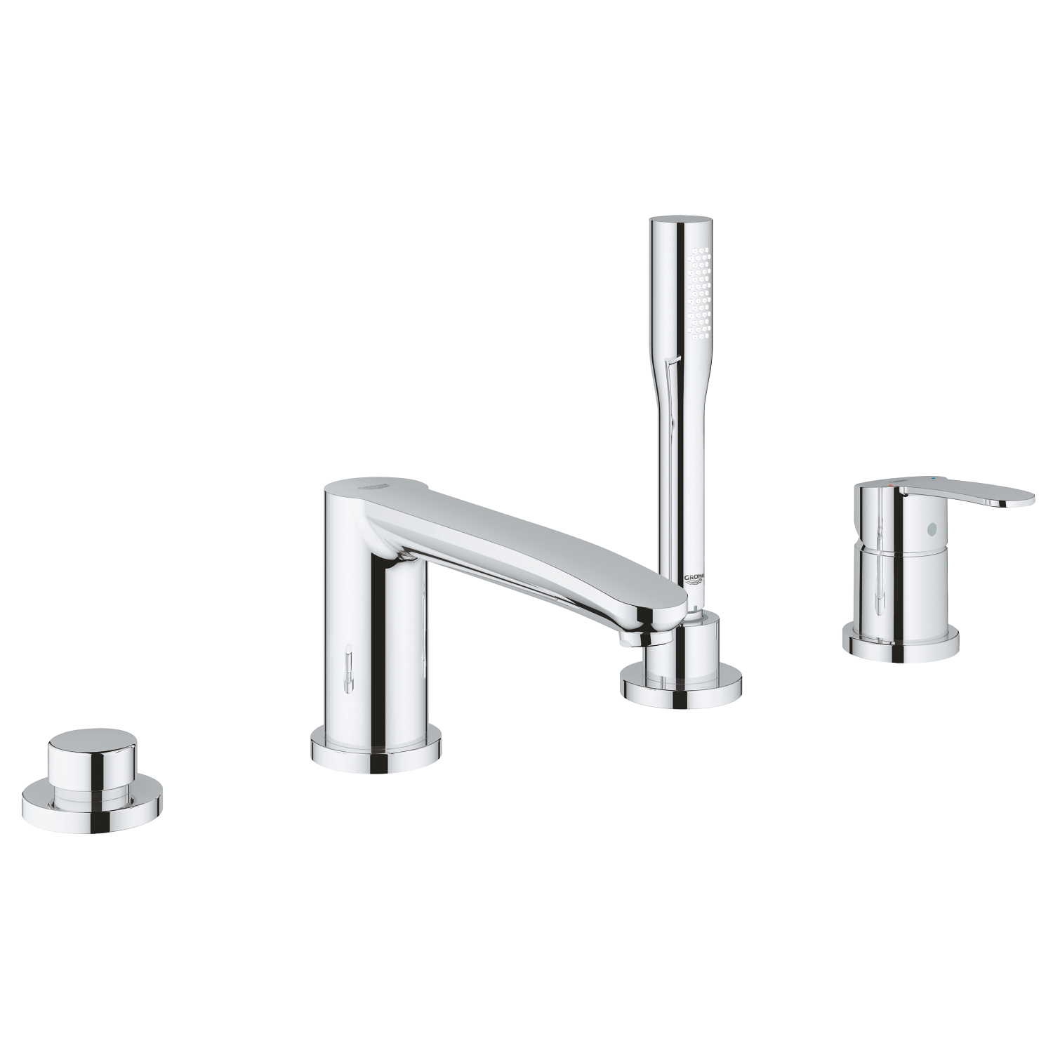 Eurostyle Cosmopolitan Deck Mounted Tub Faucet Plus Hand Shower In StarLight Chrome