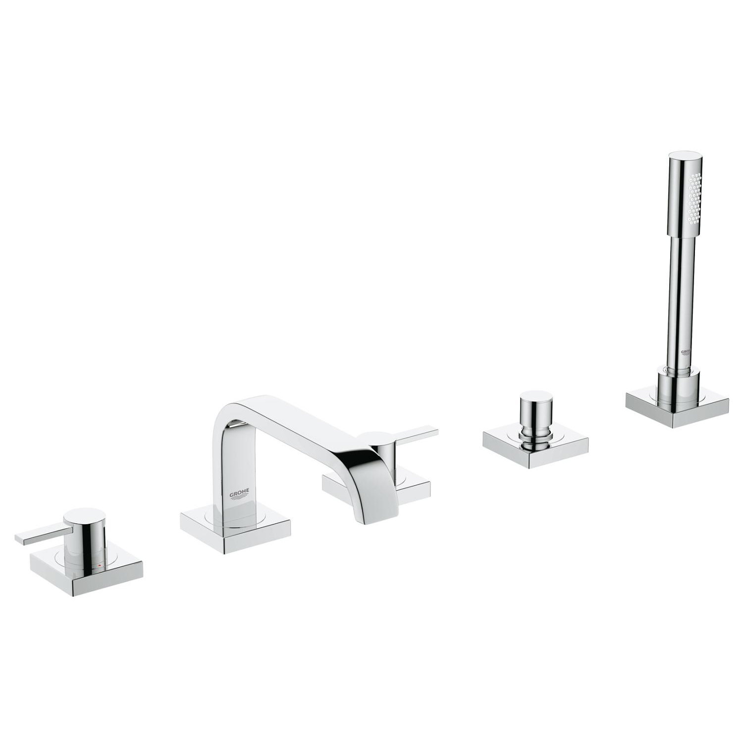 Allure Deck Mounted Tub Faucet Plus Hand Shower In StarLight Chrome