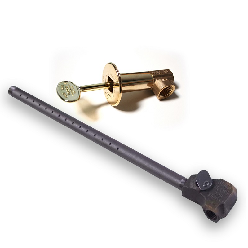 Log Lighter Kit Angel Valve Polished Brass 