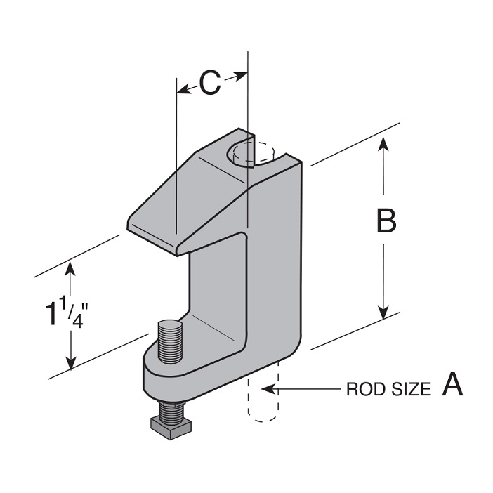 FS-5711 3/8 WIDE MOUTH BEAM CLAMP