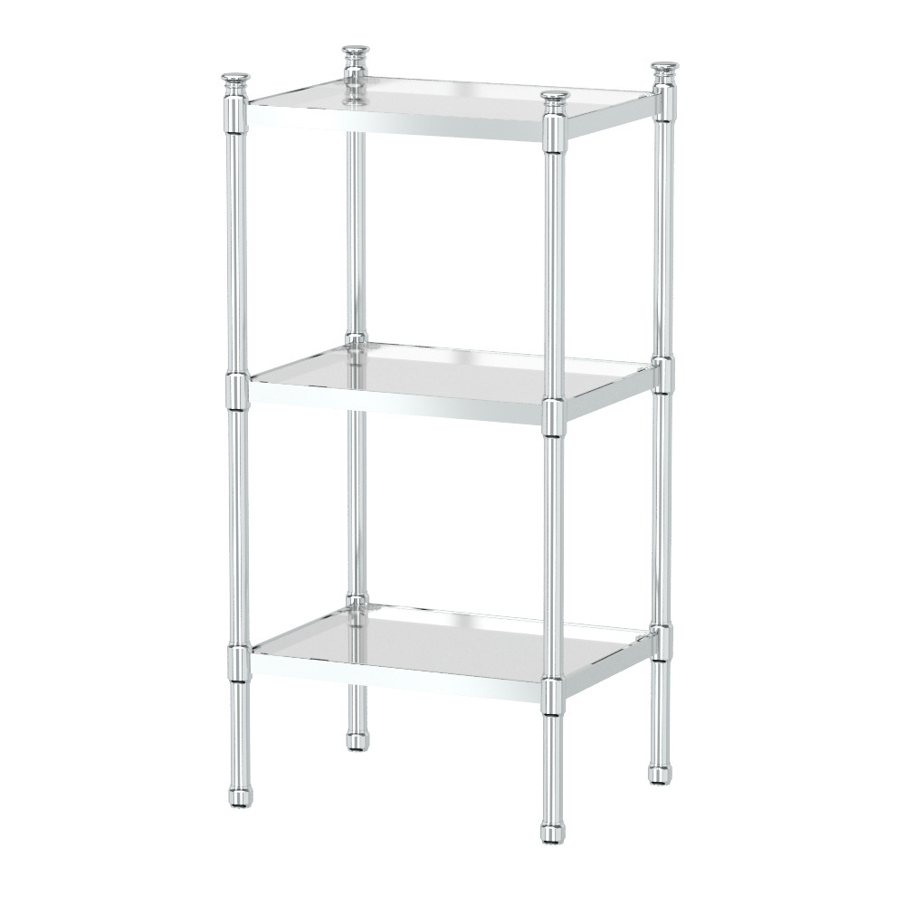 3-Tier Rectangle Taboret 14-1/4x11-7/8x28-1/4" in Chrome