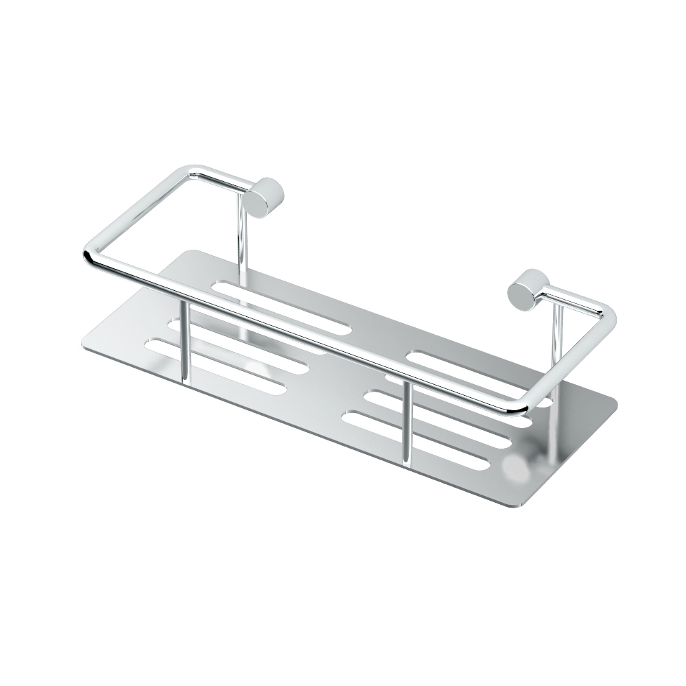 Elegant 10x4x2-1/2" Shower Shelf with Rails in Chrome