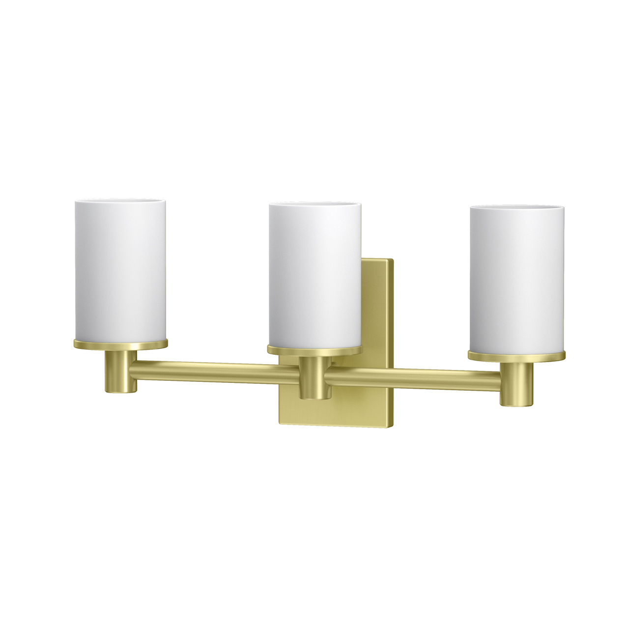 Modern Farmhouse Triple Light Sconce in Brushed Brass