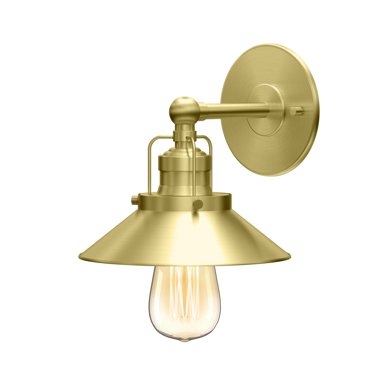 Modern Farmhouse Retro Double Light Sconce in Brushed Brass