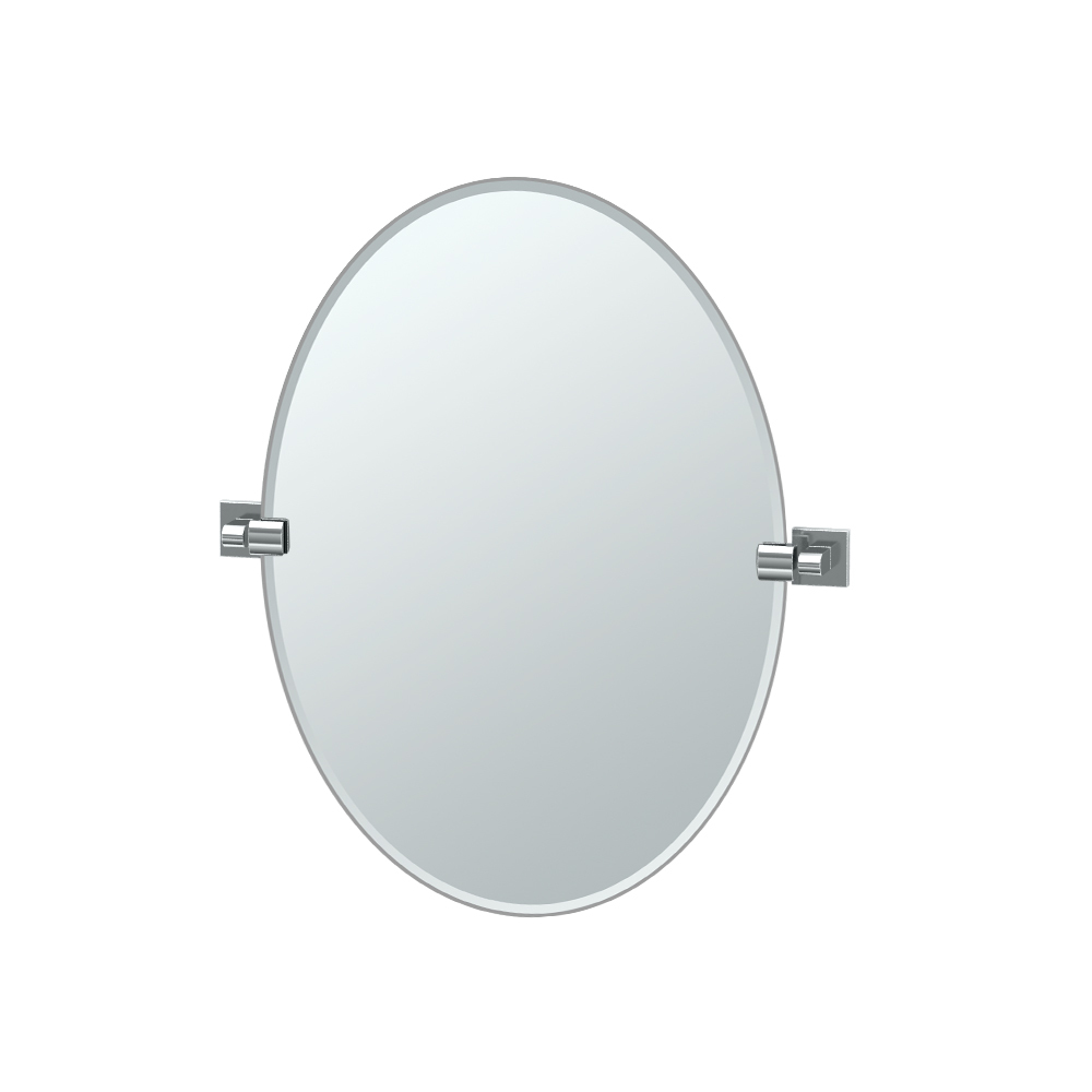 Elevate 19-1/2x26-1/2" Tilt Frameless Oval Mirror in Chrome