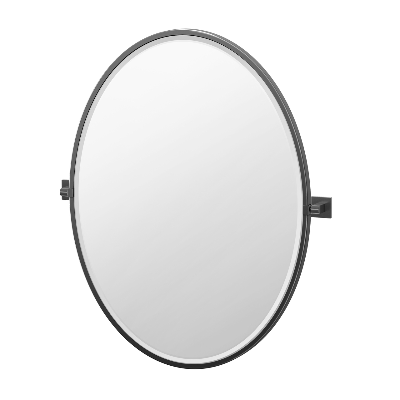 Elevate 19-1/2x26-1/2" Tilt Frameless Oval Mirror in Black