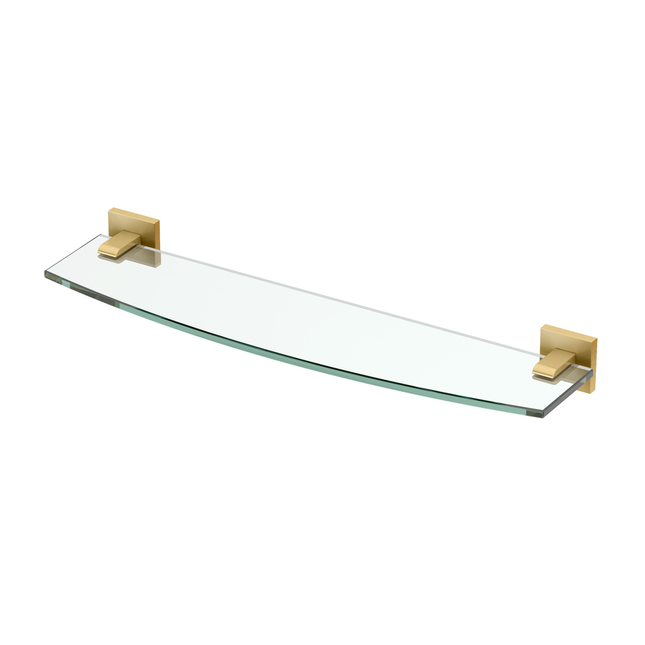 Elevate 20" Curved Glass Shelf in Brushed Brass